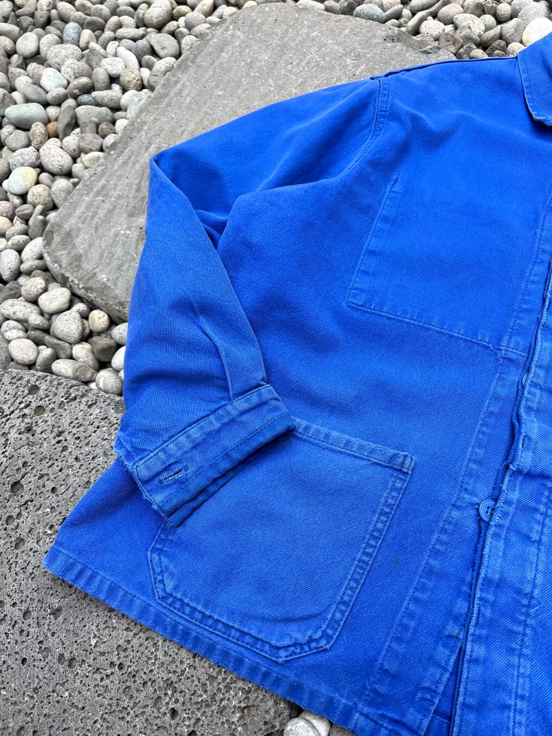 OLD VINTAGE WASHING BLUE SNCF 프렌치워크자켓 상품이미지6
