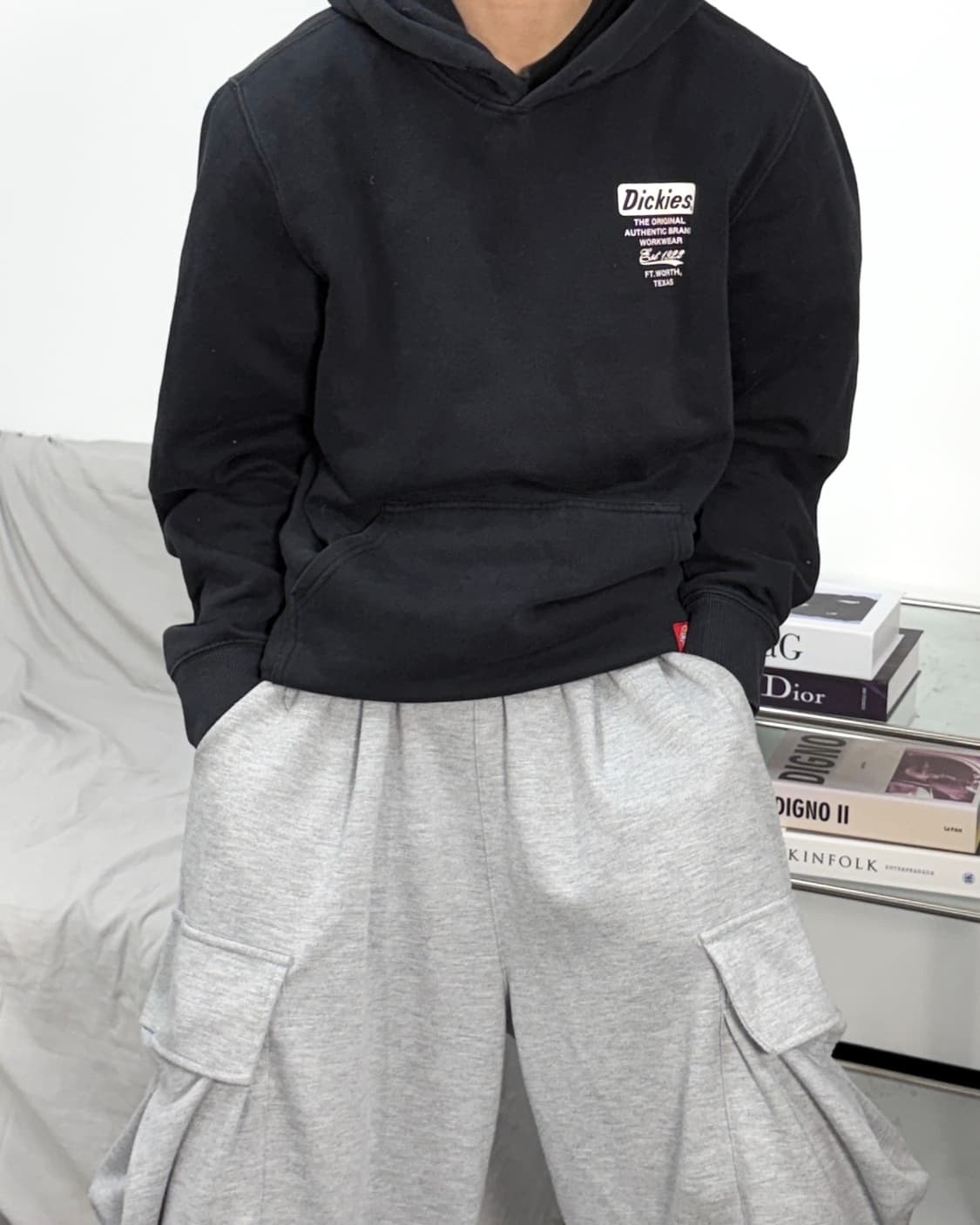 디키즈 블랙 오리지널 프린팅 후드티 M 상품이미지1
