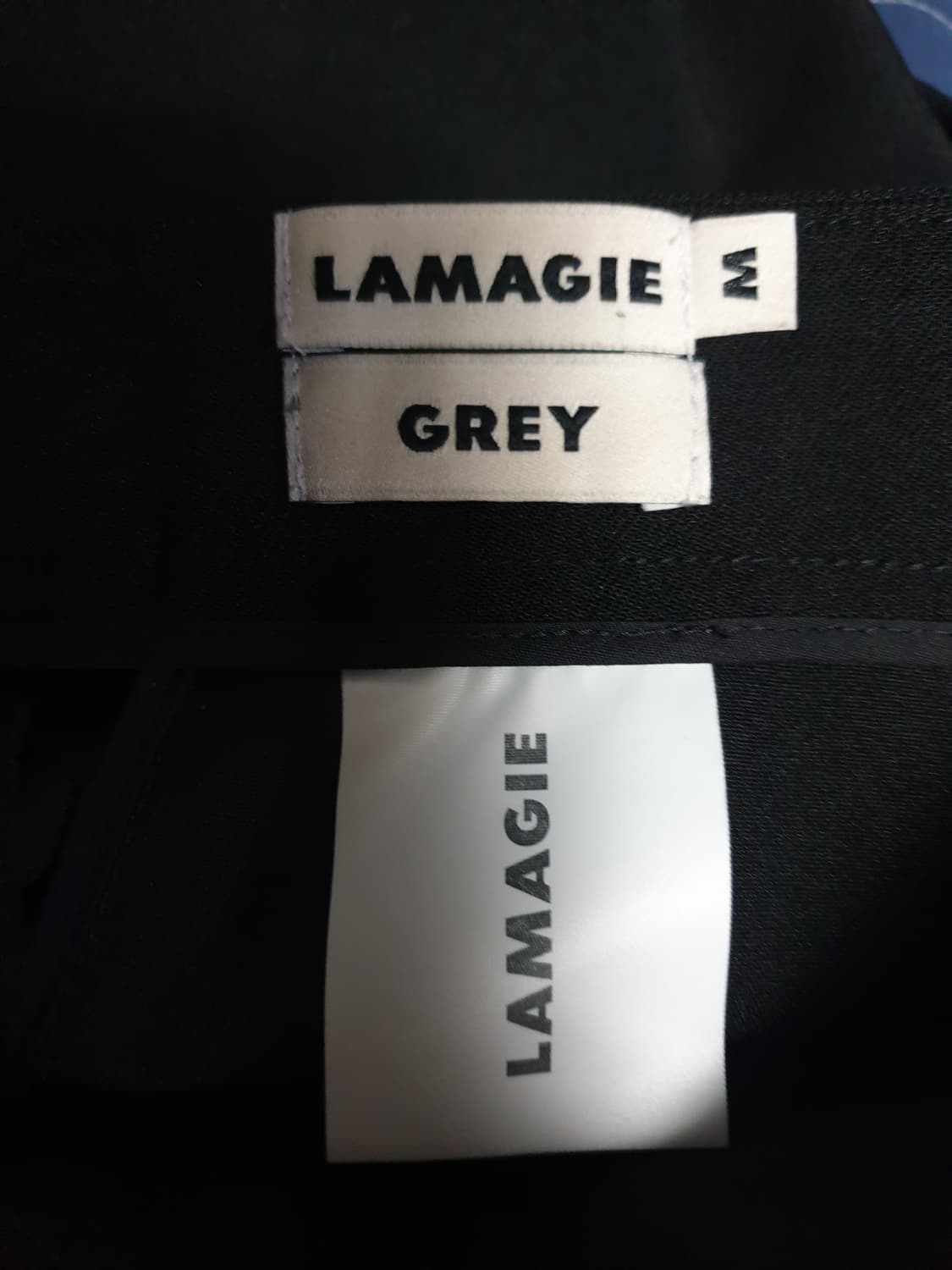 LAMAGIE FEMME 투턱 벨티드 와이드 슬랙스 블랙 (M) 상품이미지4