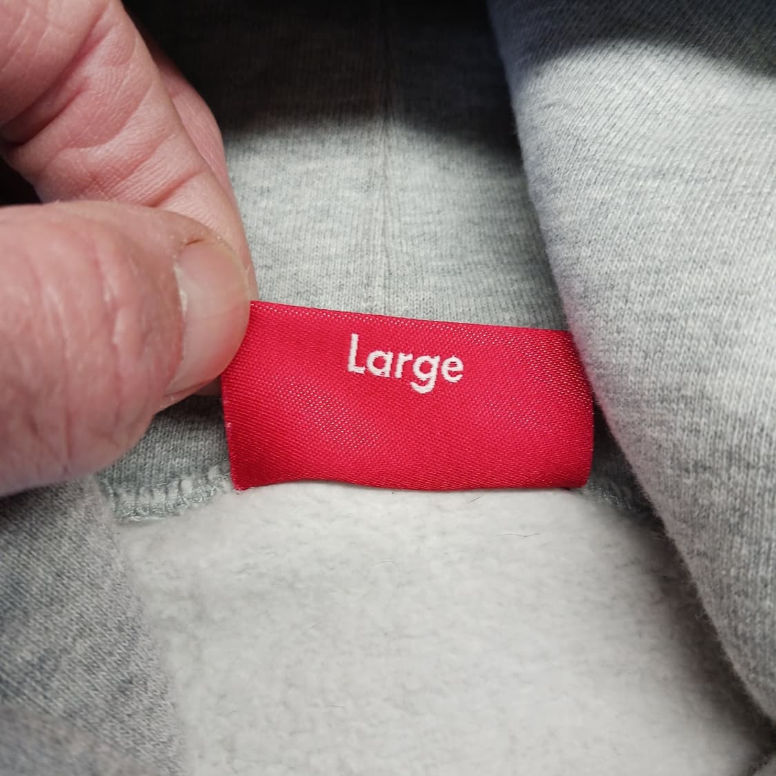 21FW 슈프림 레이즈드 자수 후드티 헤더 그레이 상품이미지4