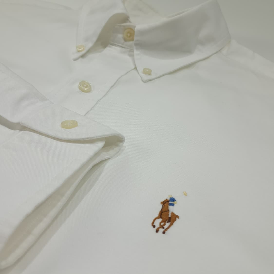 CL896 XL 폴로 90s 멀티포니 화이트 셔츠 남방 상품이미지4