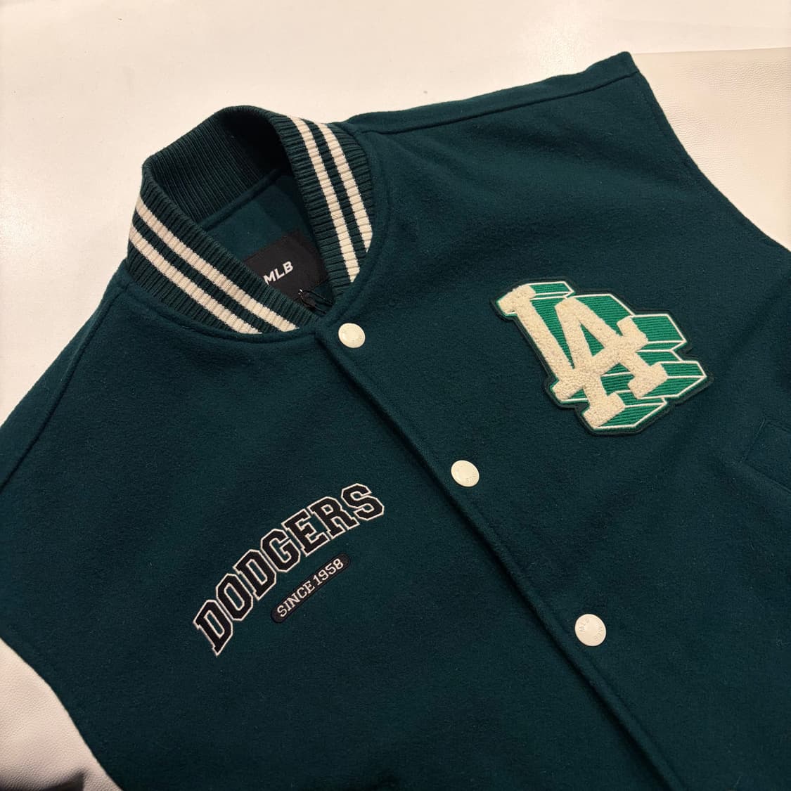 [S] 엠엘비 MLB LA 다저스 울 와펜 스타디움 점퍼 그린 C286 상품이미지3