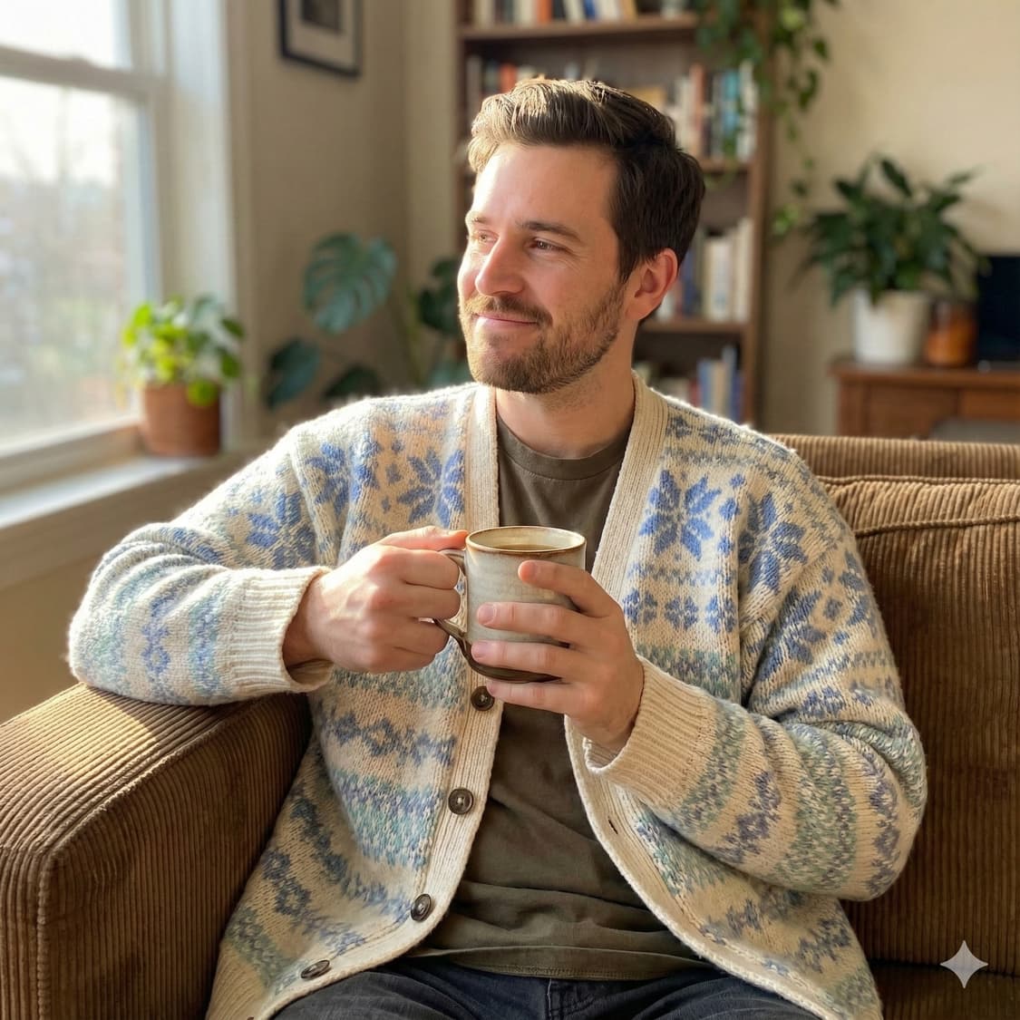 90s Old GAP 노르딕 울 가디건 - L 상품이미지1