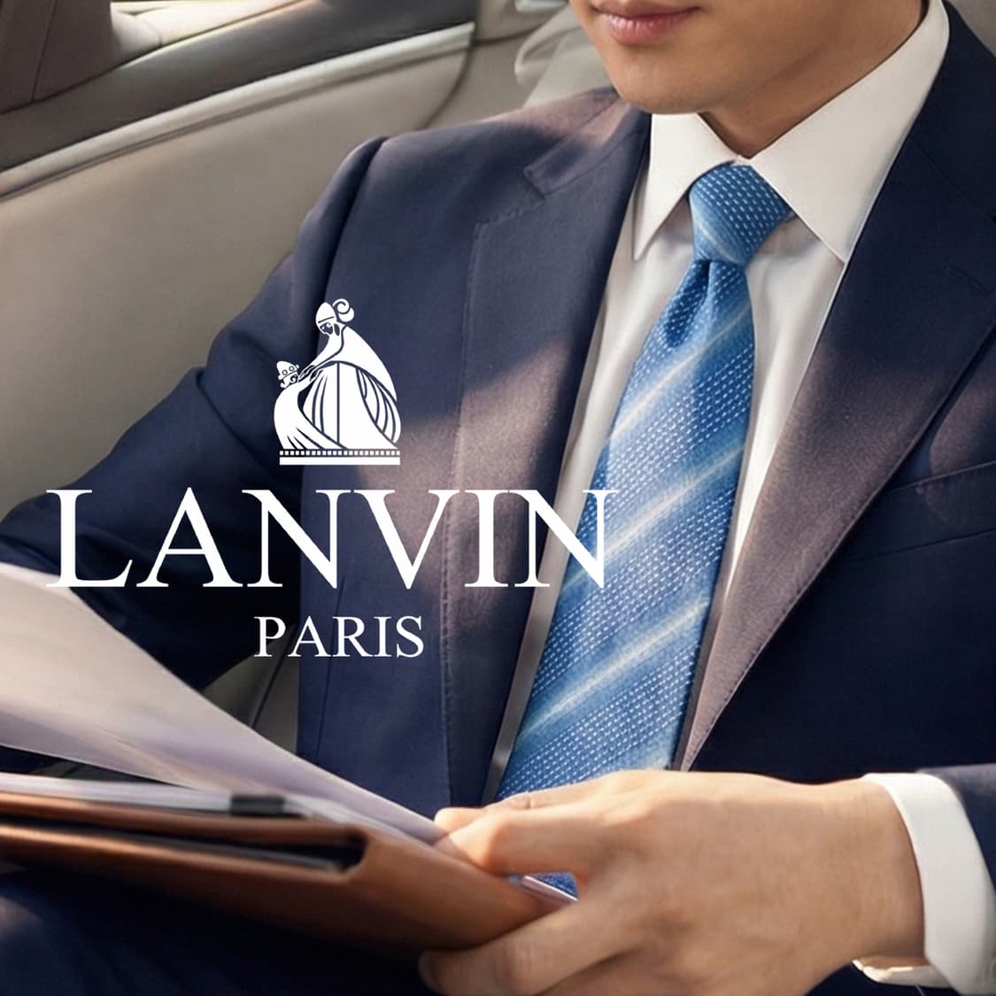 랑방 실크 블루 스트라이프 넥타이 9.3cm A~B등급 K2332
 상품이미지1