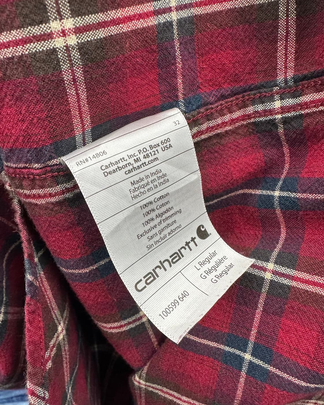 (L)칼하트 체크셔츠-M1761 상품이미지6