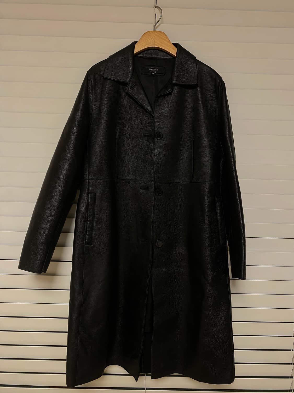 ISOFACE 가죽 롱코트 상품이미지1