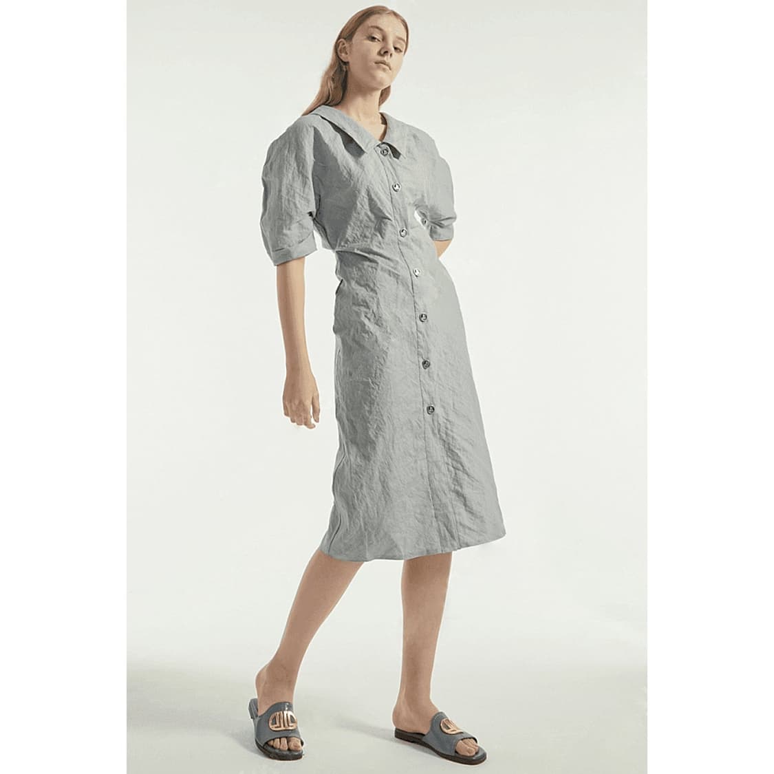 랑방컬렉션 크링클 셔츠 원피스 상품이미지1