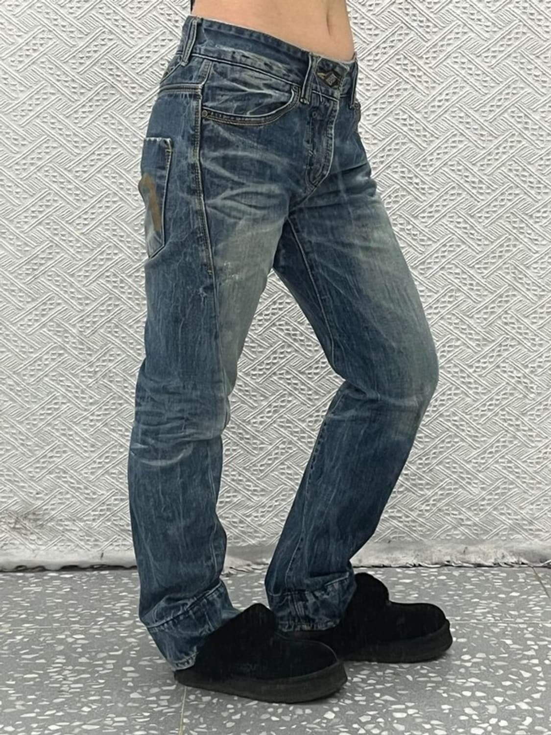 에비수 올드스쿨 레트로 포켓 프린팅 데님팬츠 32인치 C06792 상품이미지2