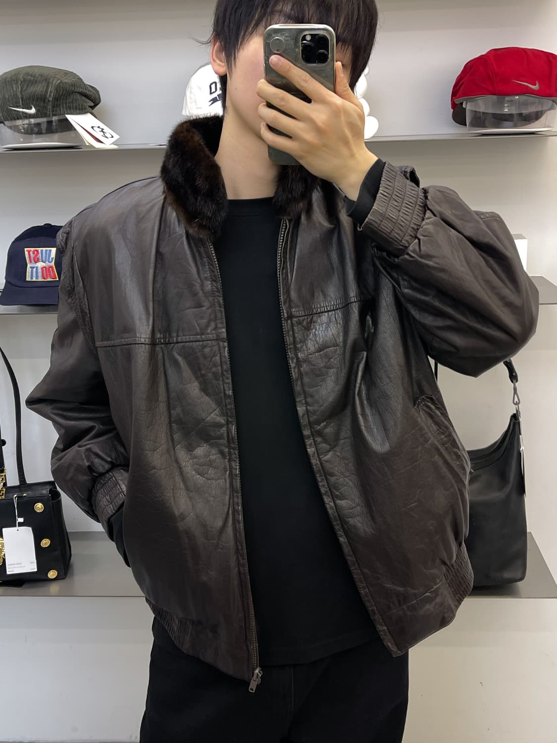 빈티지 리버시블 밍크 퍼 레더 자켓 상품이미지3