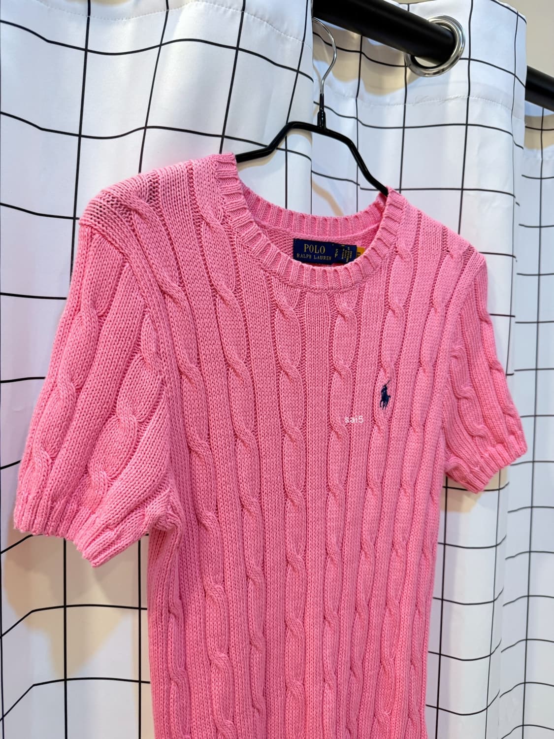 폴로 핑크 반팔 니트 상품이미지3