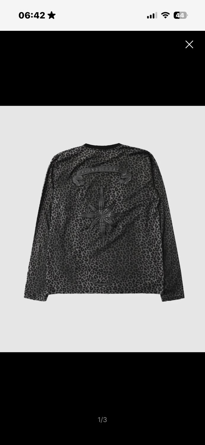 배드블러드 패치 링거 롱슬리브 블랙레오파드 상품이미지1