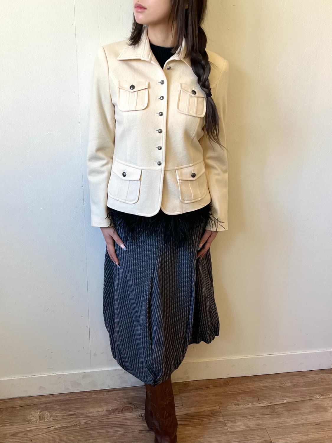 lei Liberi 아트버튼 울 자켓 상품이미지6