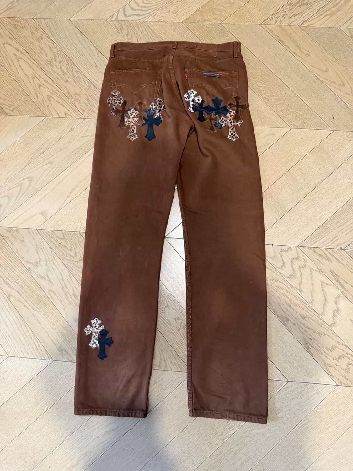 Chrome Heart Brown Patches Jeans 상품이미지2
