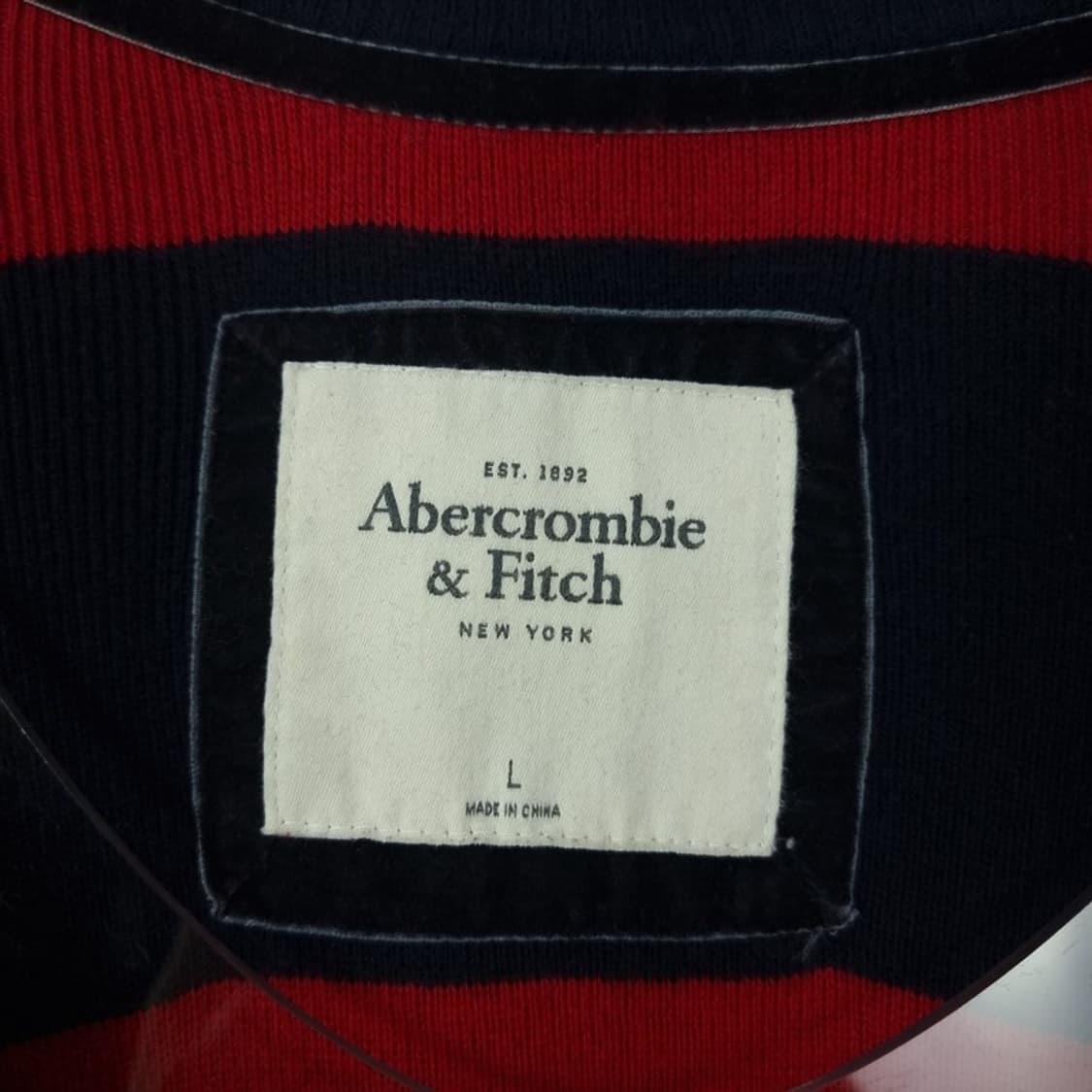 [아베크롬비] 로고 자수 볼드 스트라이프 브이넥 니트 가디건 M19085 상품이미지7