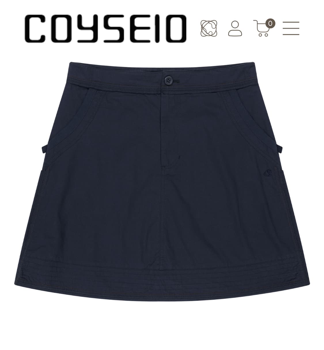 RAW EDGE COTTON SKIRT NAVY 상품이미지1