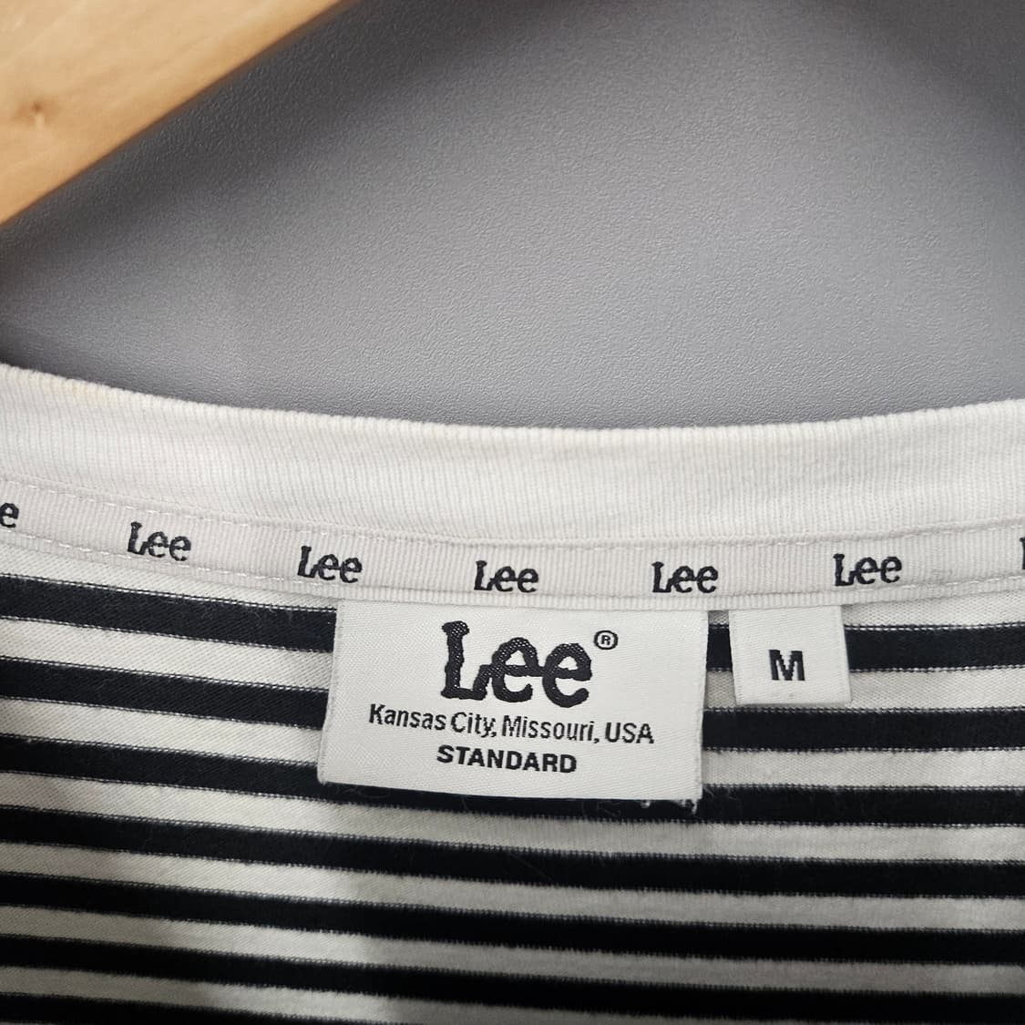 LEE 자수 로고 스트라이프 반팔티 상품이미지4