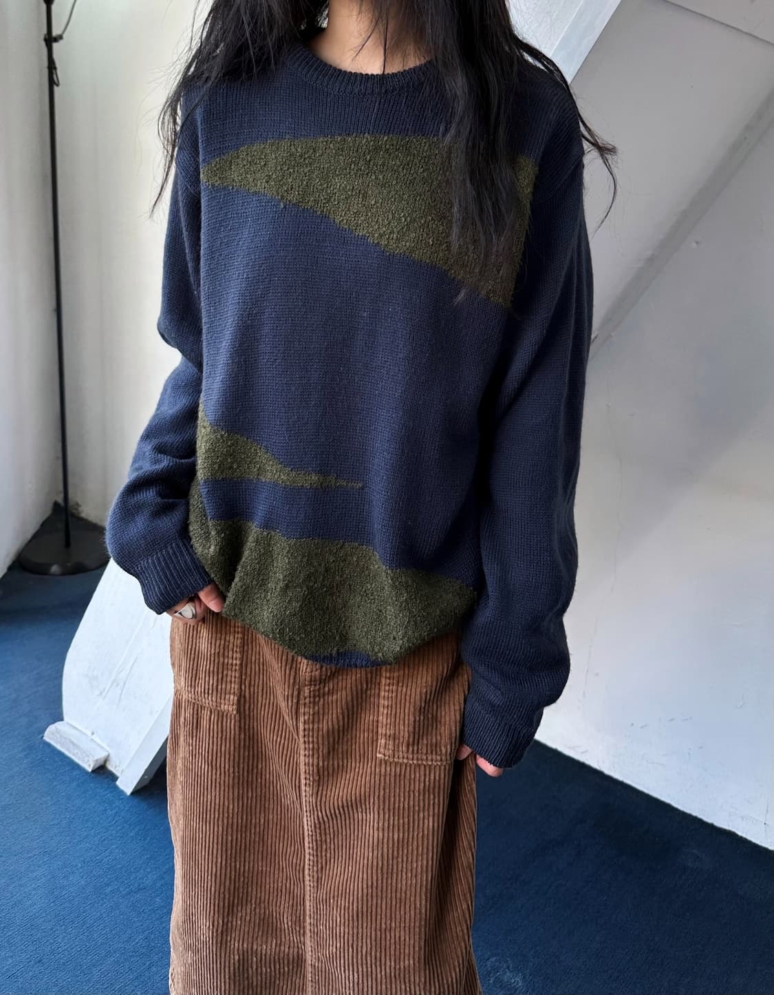 Boucle panel loose knit P/O 상품이미지6