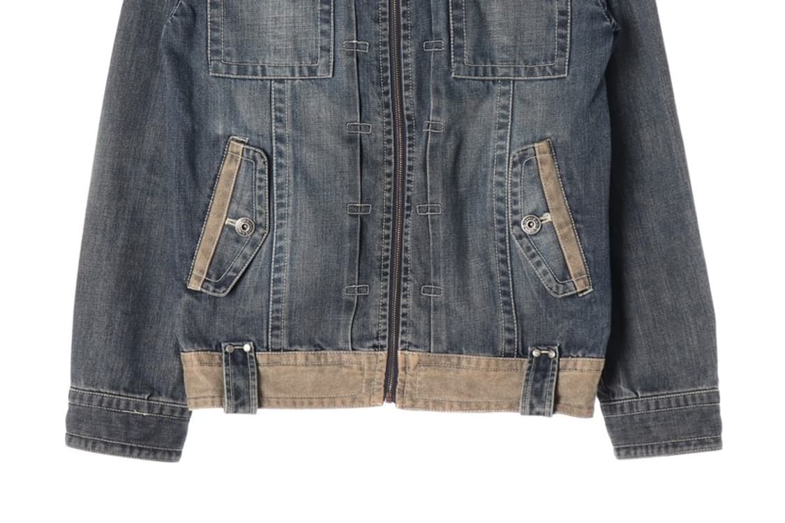 뱅뱅 빈티지 배색 포인트 워싱 데님 자켓 L 상품이미지4