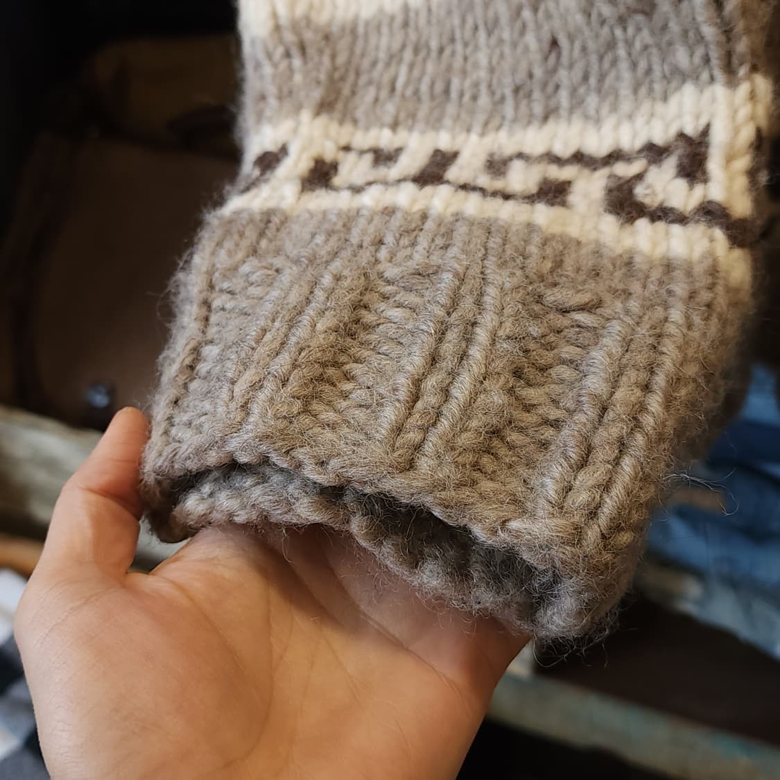 빈티지 코위찬 헤비울 니트 썬더버드 집업 니트 L 상품이미지6