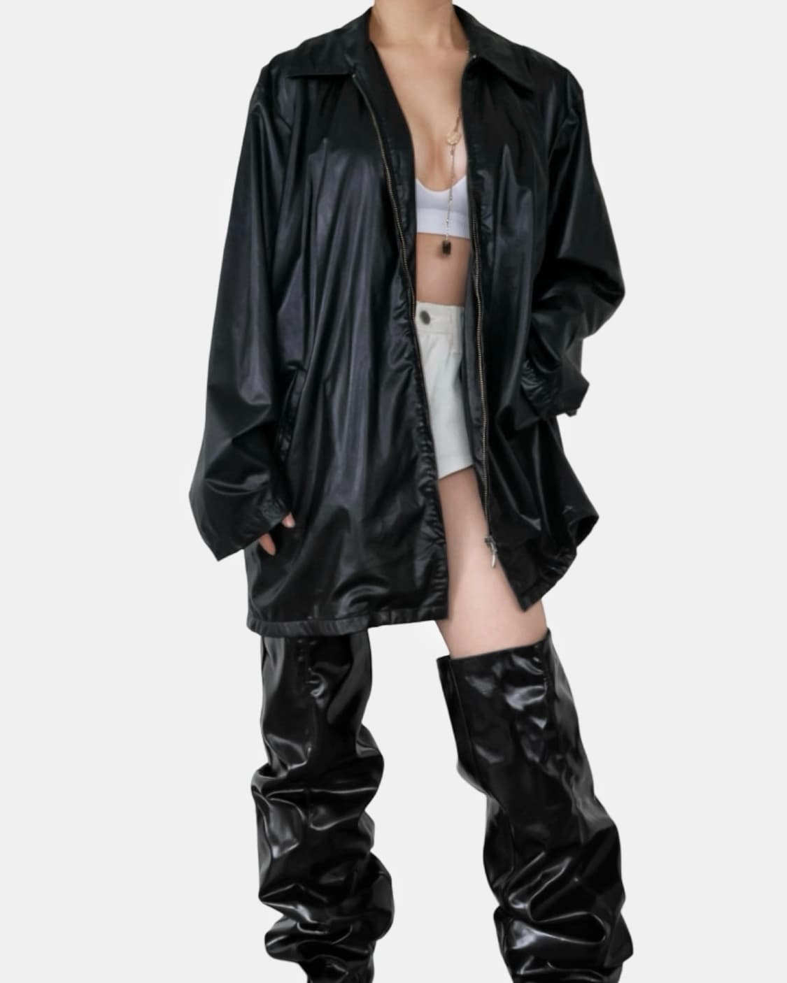 Marina Rinaldi Black Shiny Jacket 상품이미지4