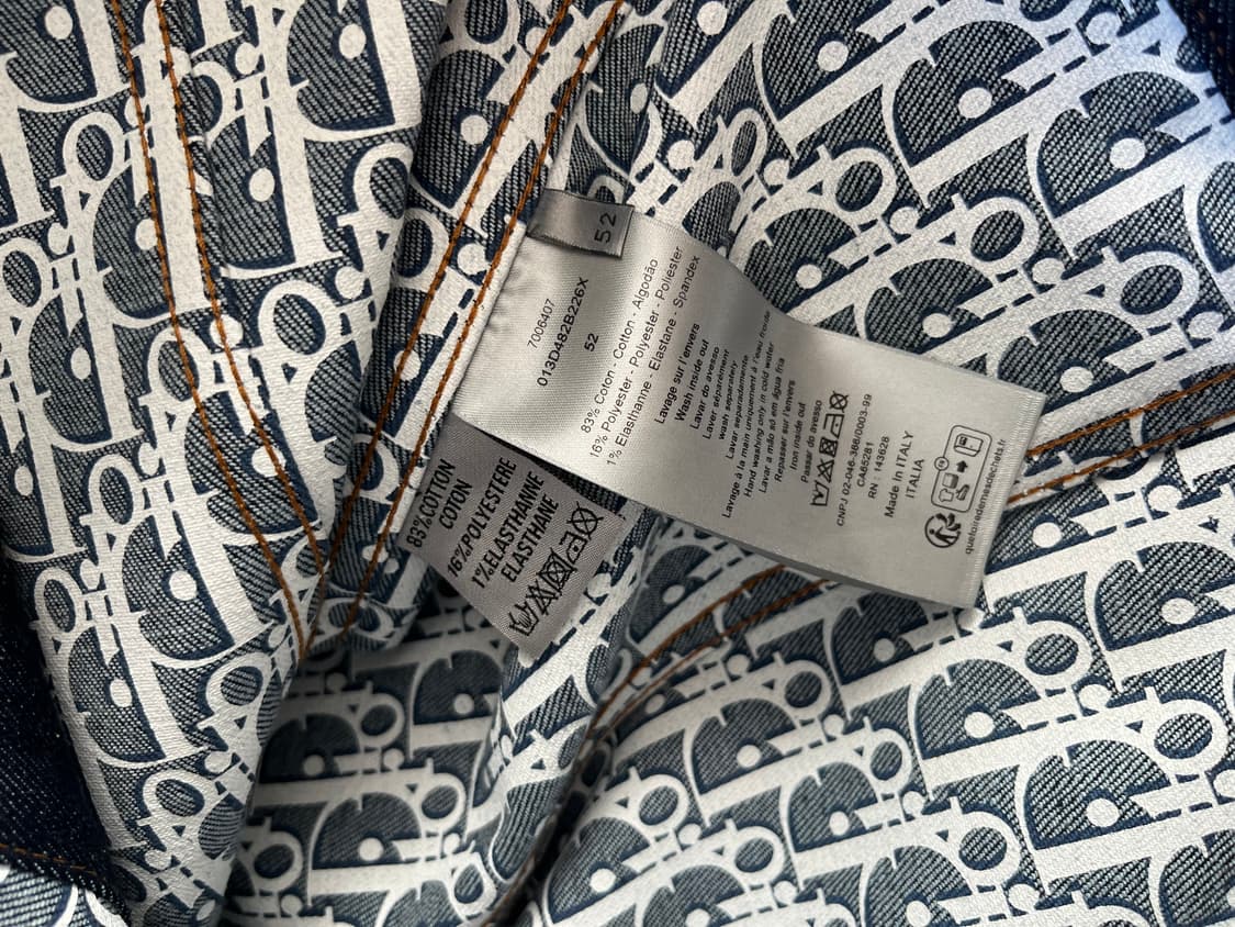 디올 / 오블리크 로우 코튼 데님 블루종 블루 / 52 상품이미지3