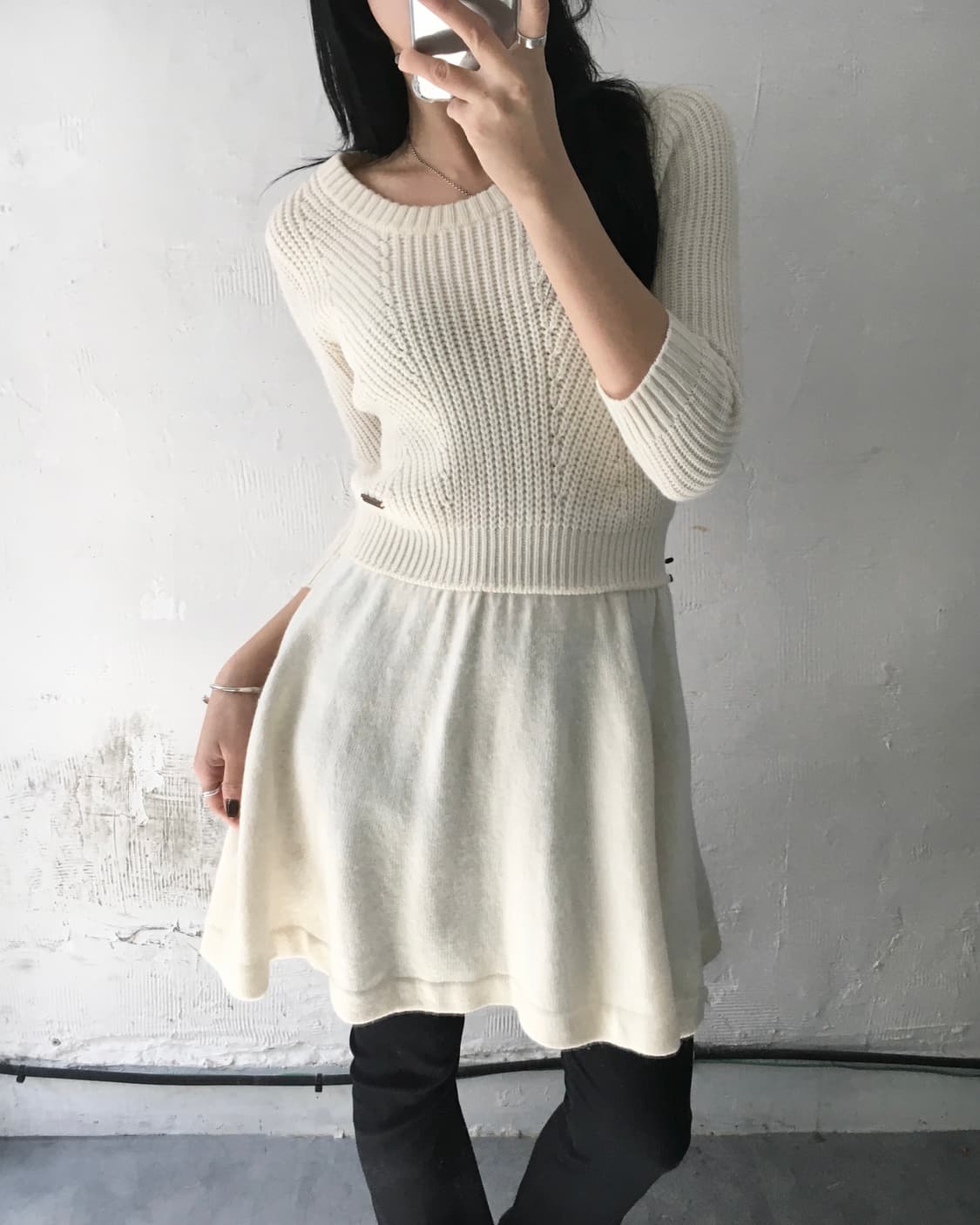 Burberry 버버리 블루라벨 아이보리 케이블 니트 원피스 상품이미지1