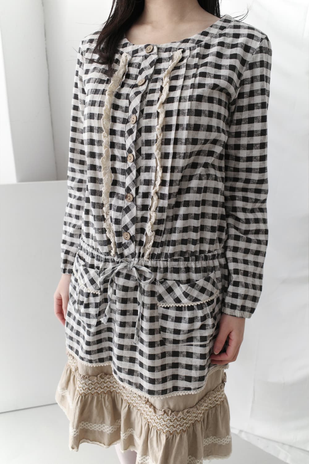 check lace blouse 상품이미지7