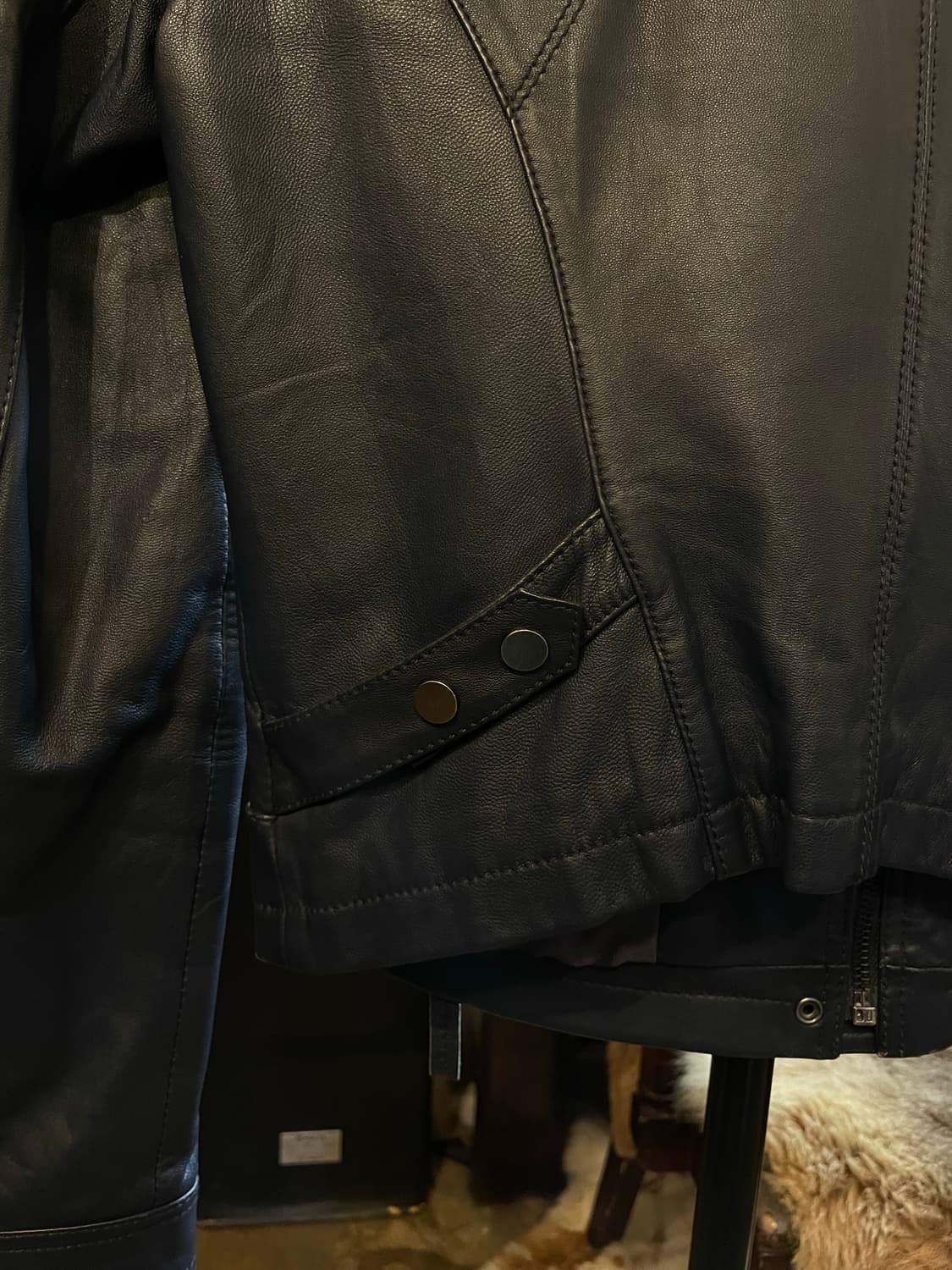 besti belli 양가죽 바이커 자켓 블랙 상품이미지7