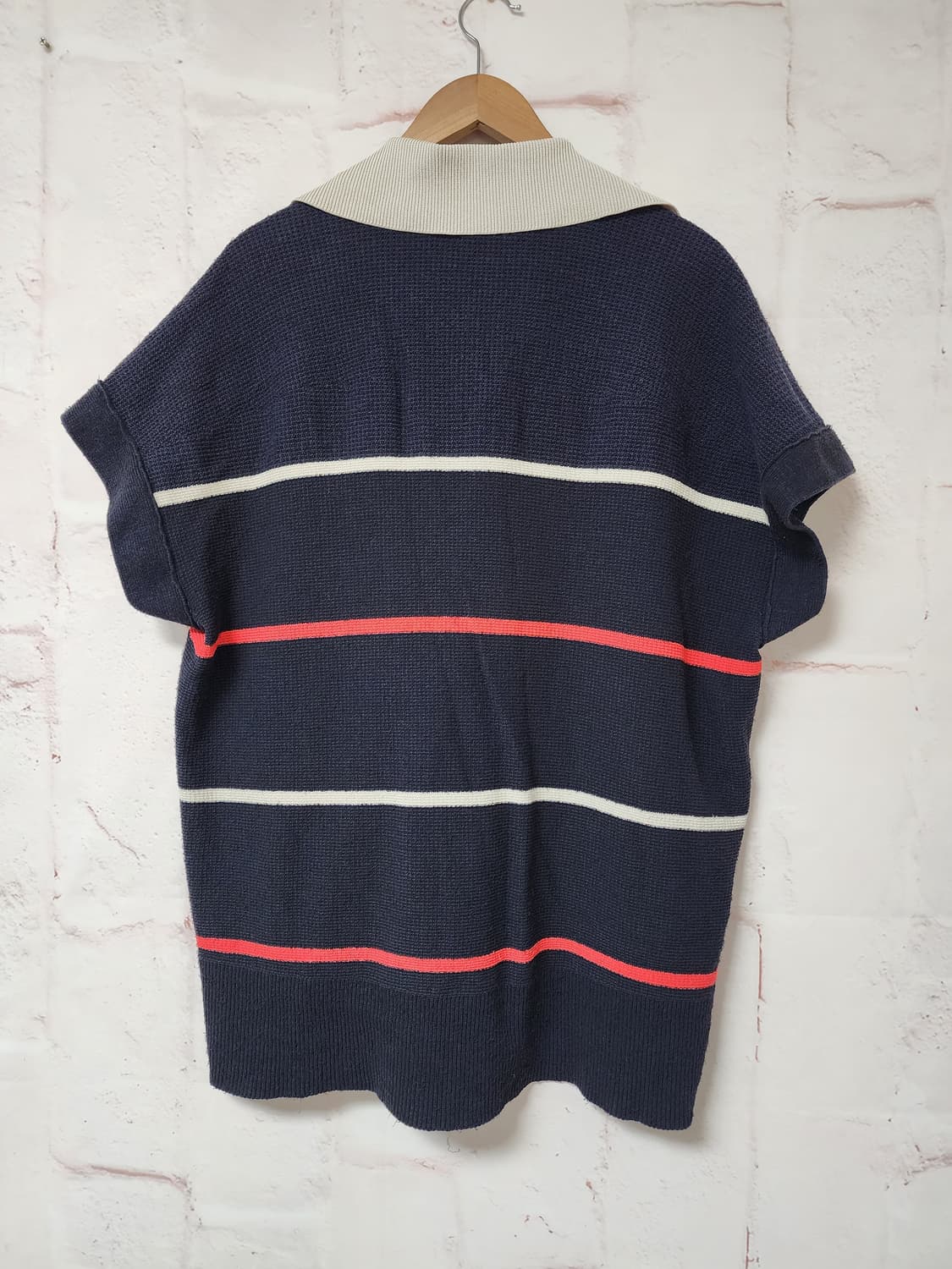 SYSTEM 스트라이프 패턴 반팔 니트 상품이미지4