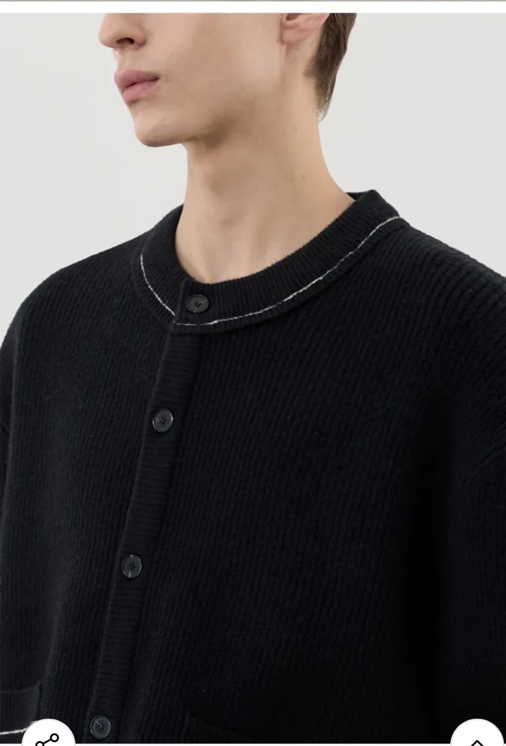 (XL) 드로우핏 스티치 포인트 PBT 라운드 가디건 [BLACK] 상품이미지5