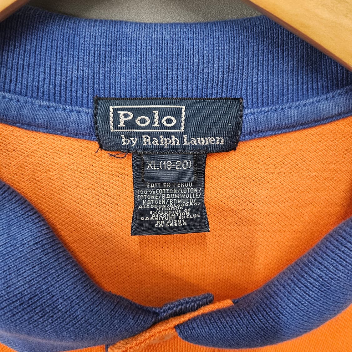 폴로 랄프로렌 빅포니 반팔 카라티 오렌지 네이비 상품이미지6