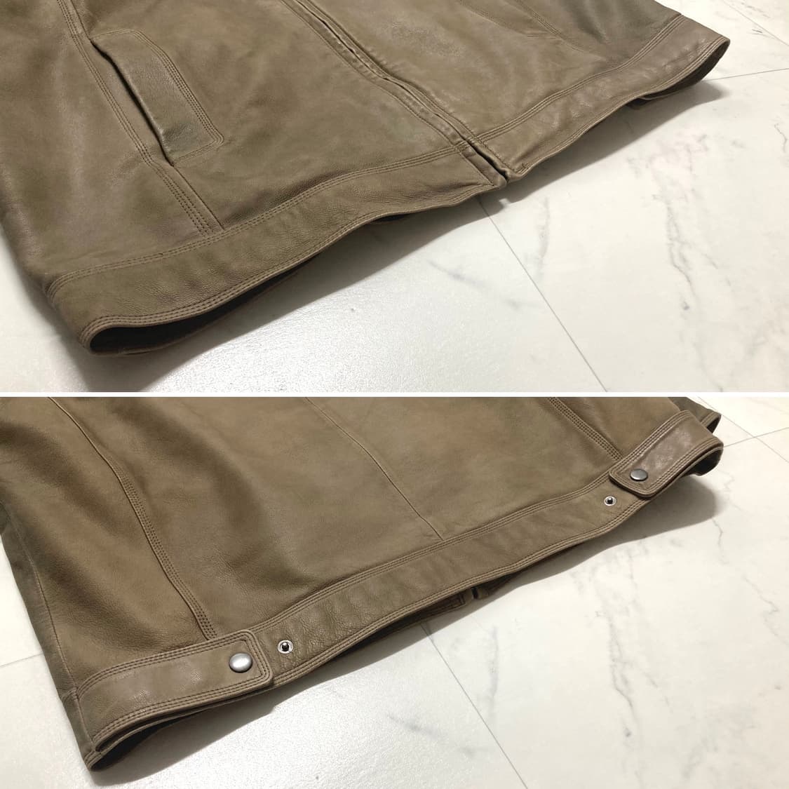 90s 생미셸 염소가죽 리얼 레더 자켓 100-105 상품이미지6