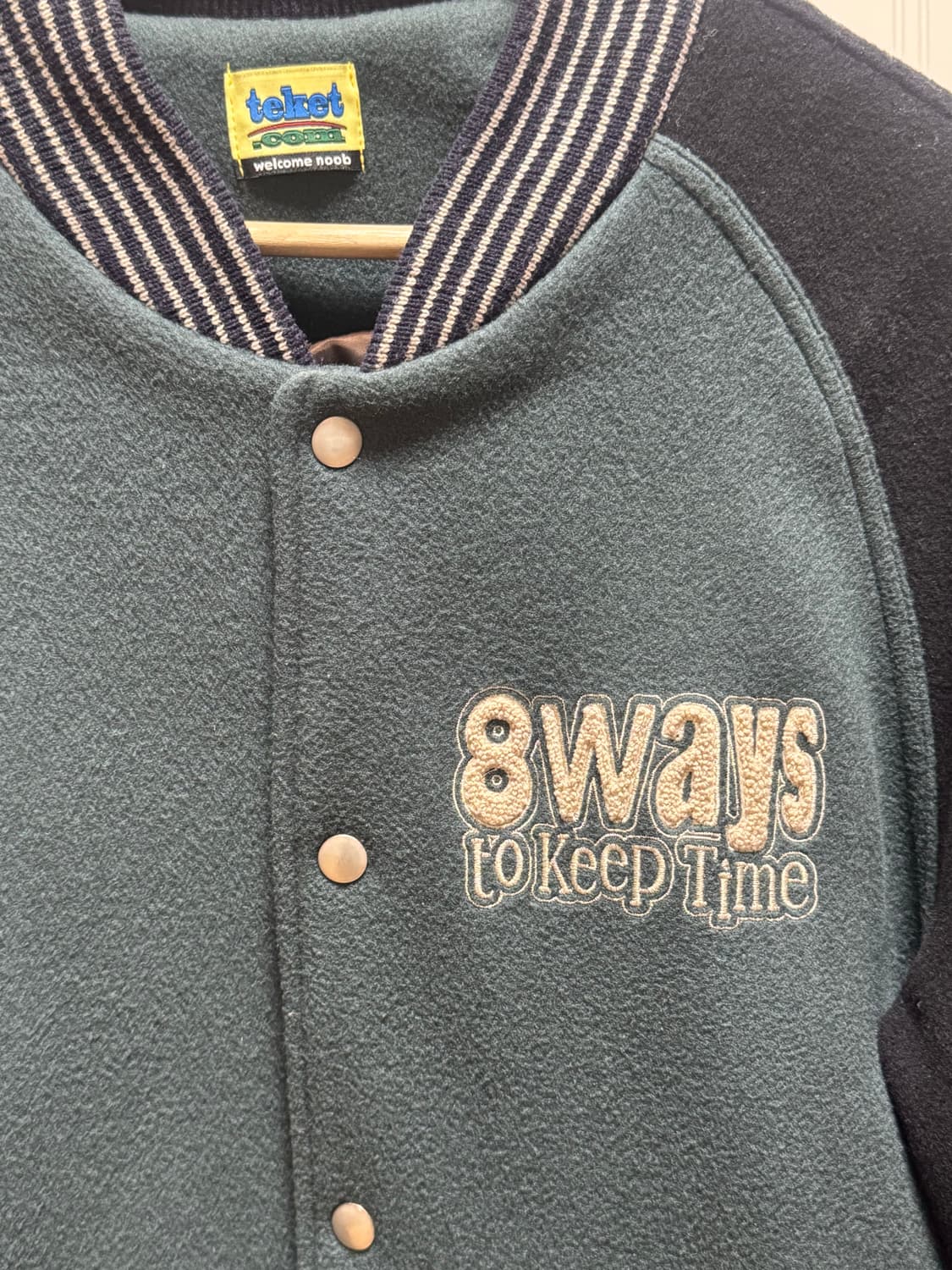 테켓 바시티 자켓 블루 그린 상품이미지2