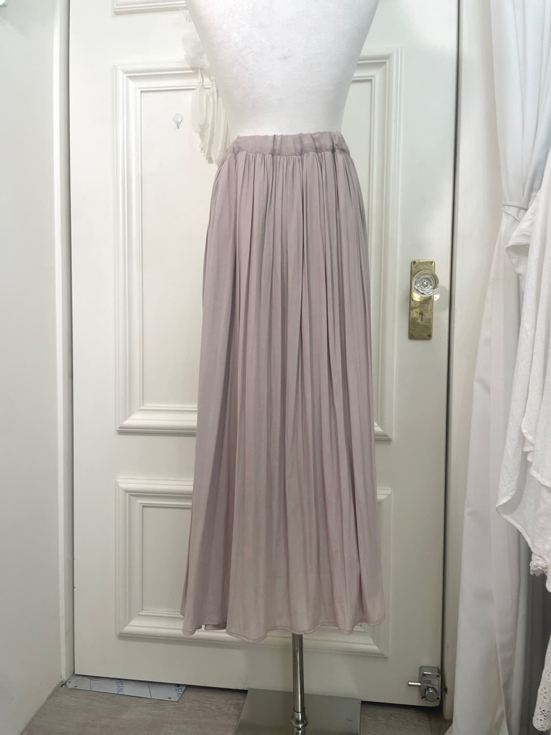 gray lavender shirring banding long yski 상품이미지4