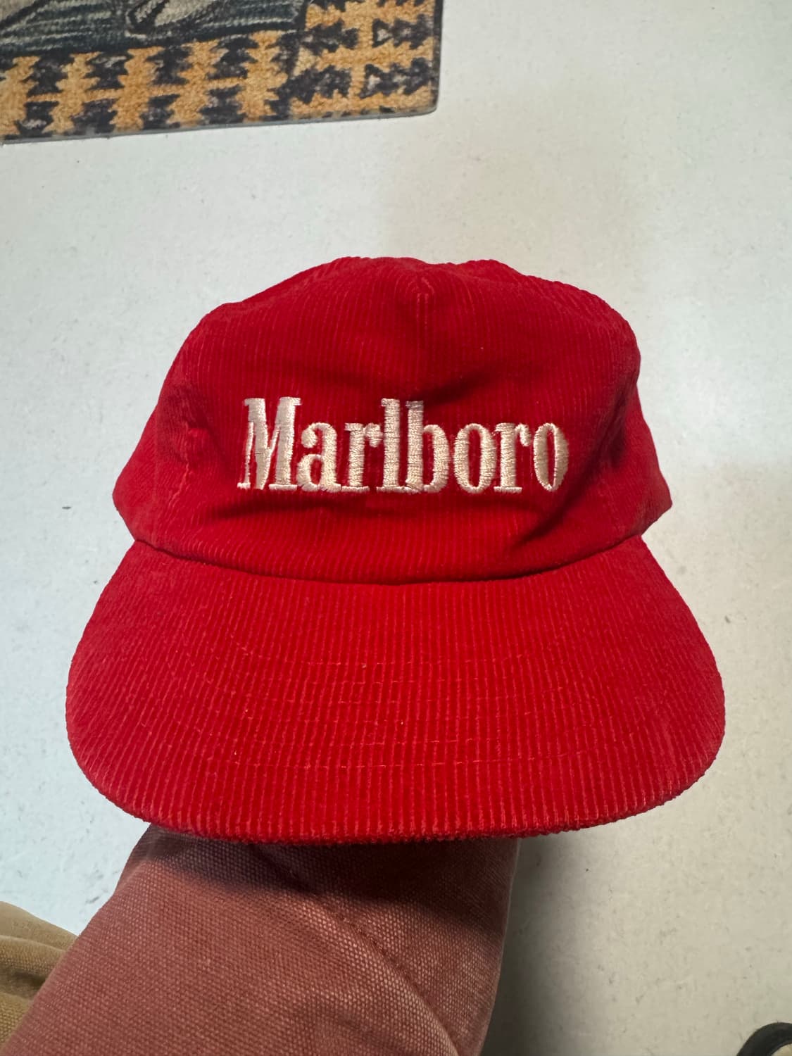 80s 말보로 빈티지 코듀로이 트러커캡 레드 made in usa 상품이미지1