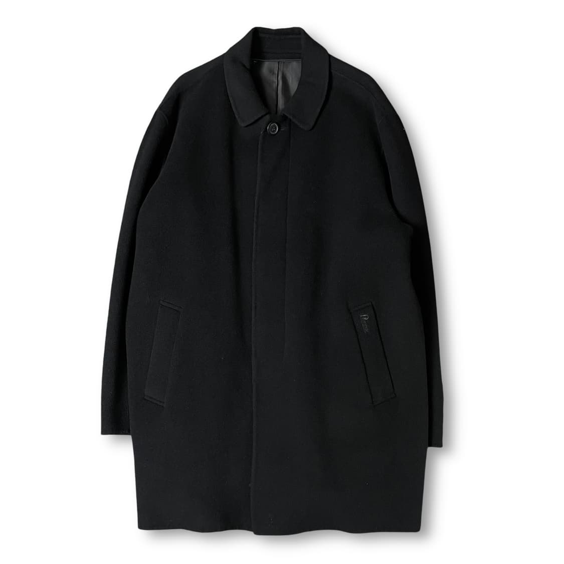 PUFFIN 블랙 울 100 싱글 미디 코트 상품이미지1