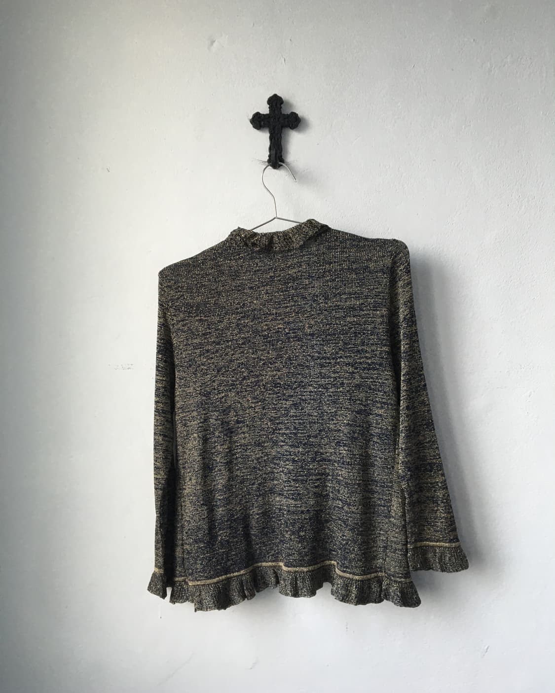 Glitter frill open knit cardigan 상품이미지3