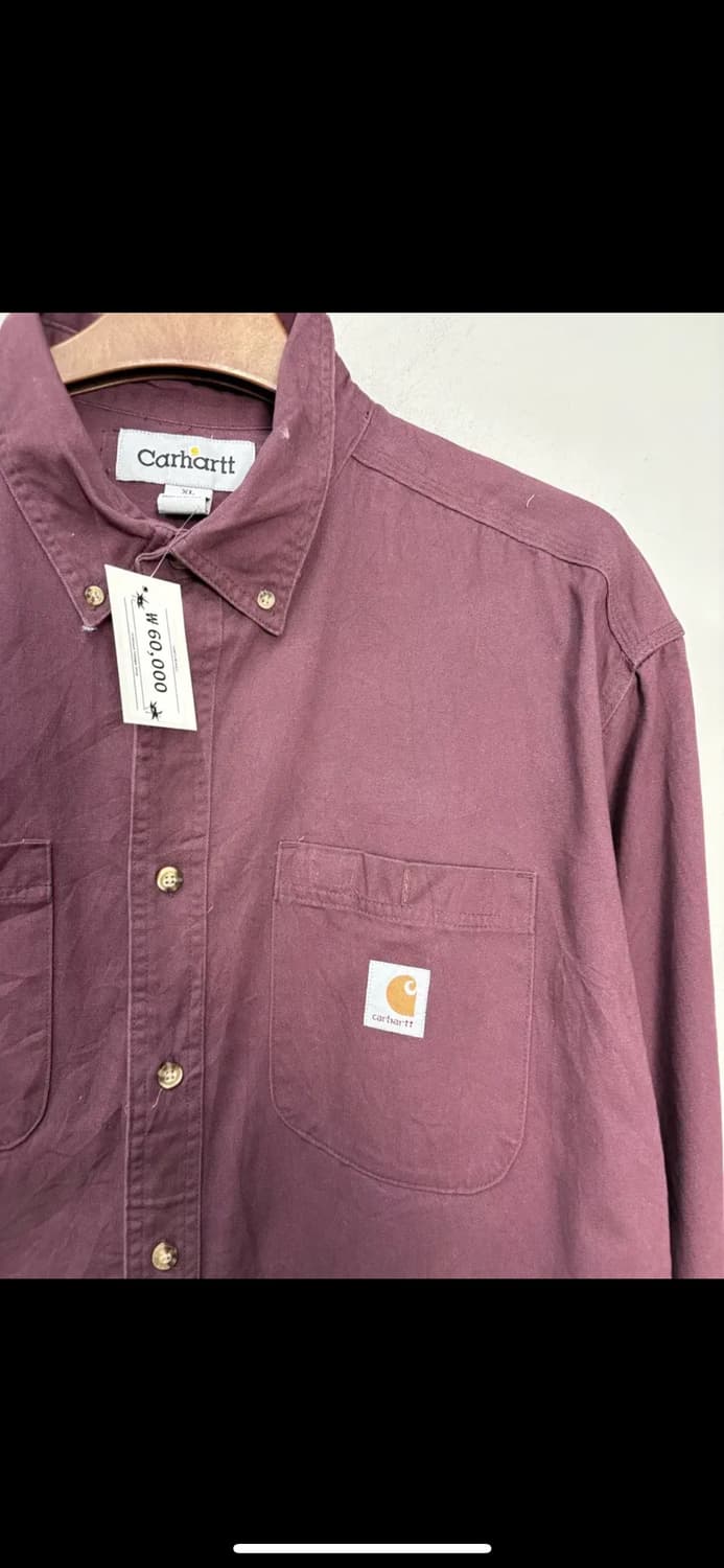 칼하트 버건디 워크셔츠 H1645 상품이미지3