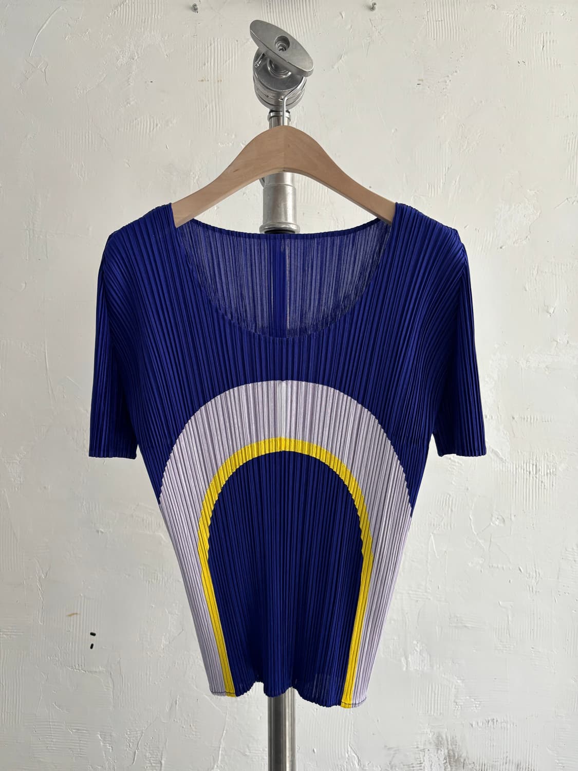 Pleats Please 플리츠플리즈 퍼플 옐로우 플리츠 반팔  상품이미지4