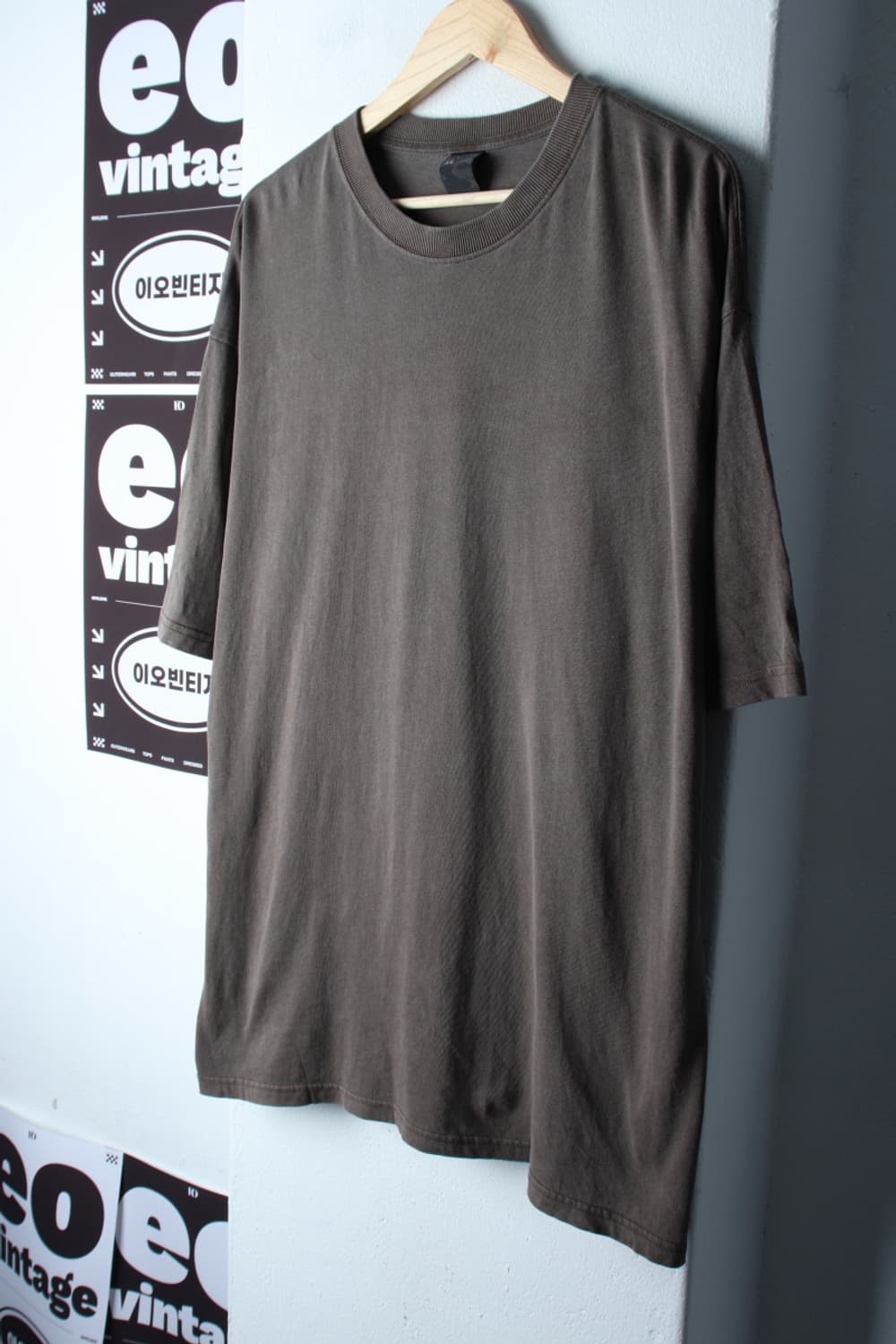 (XL-2XL) 퍼스텝 반팔 티셔츠 빅사이즈 피그먼트 브라운-H32417 상품이미지1