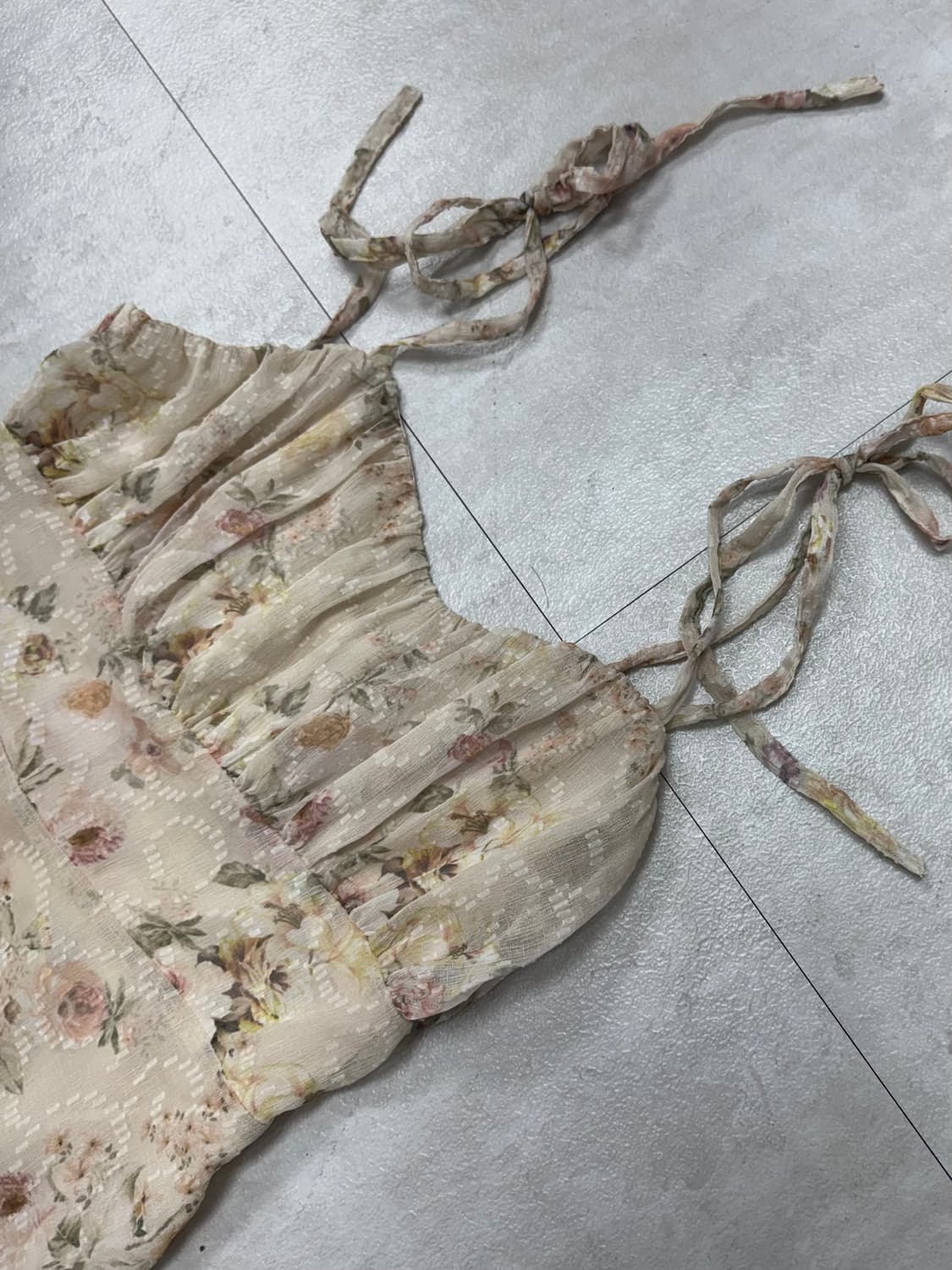 •VALLO DE NERA 플라워 쉬폰 롱 원피스 상품이미지4