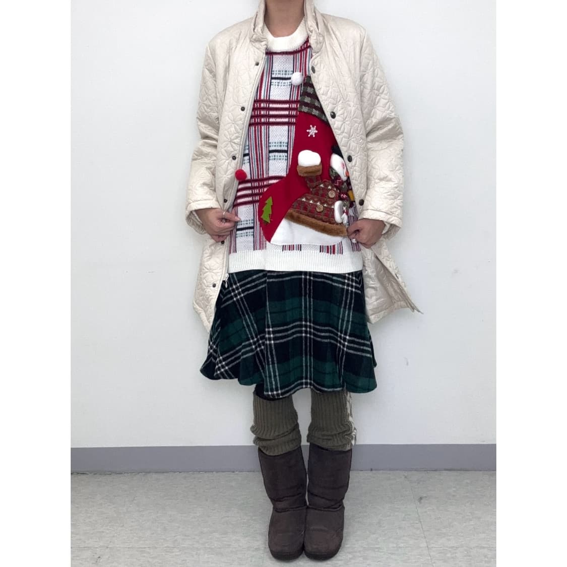 빈티지 아이보리 퀄팅 점퍼 상품이미지4