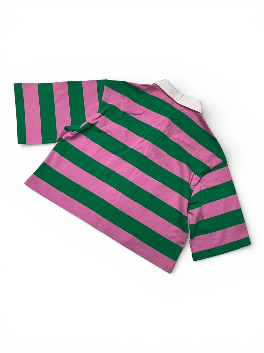 SJYP 핑크 그린 스트라이프 럭비티 M 상품이미지4