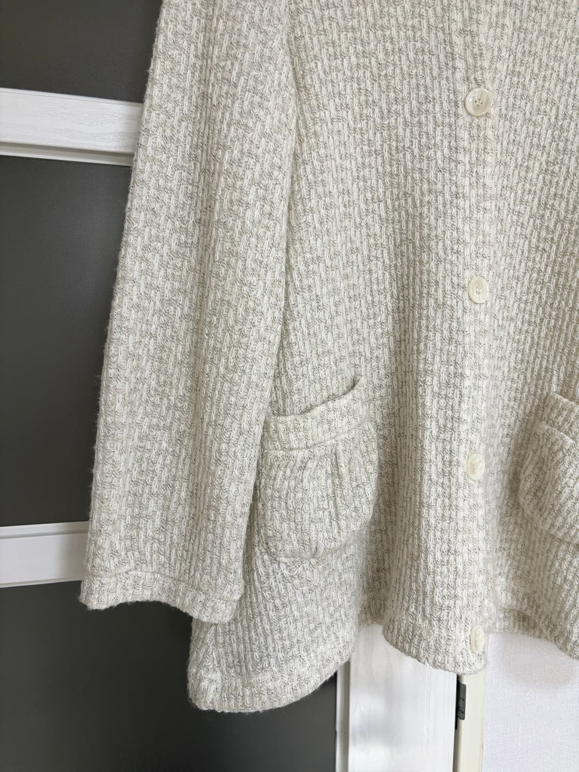 아이보리 보카시 후드 니트 가디건 상품이미지3