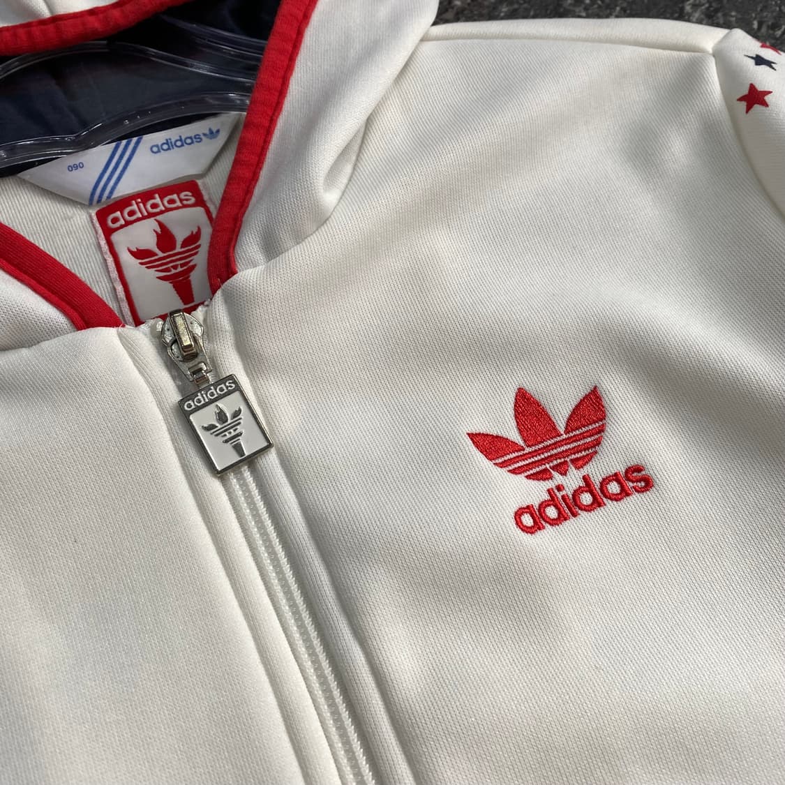 아디다스 파이어버드 USA 화이트 후드 져지 상품이미지4