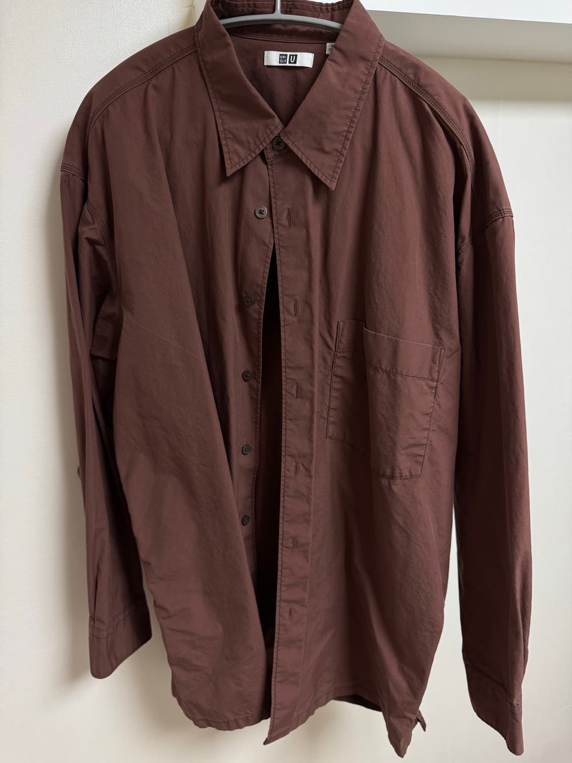 [XL]유니클로U 브로드오버사이즈셔츠(브라운) 상품이미지2