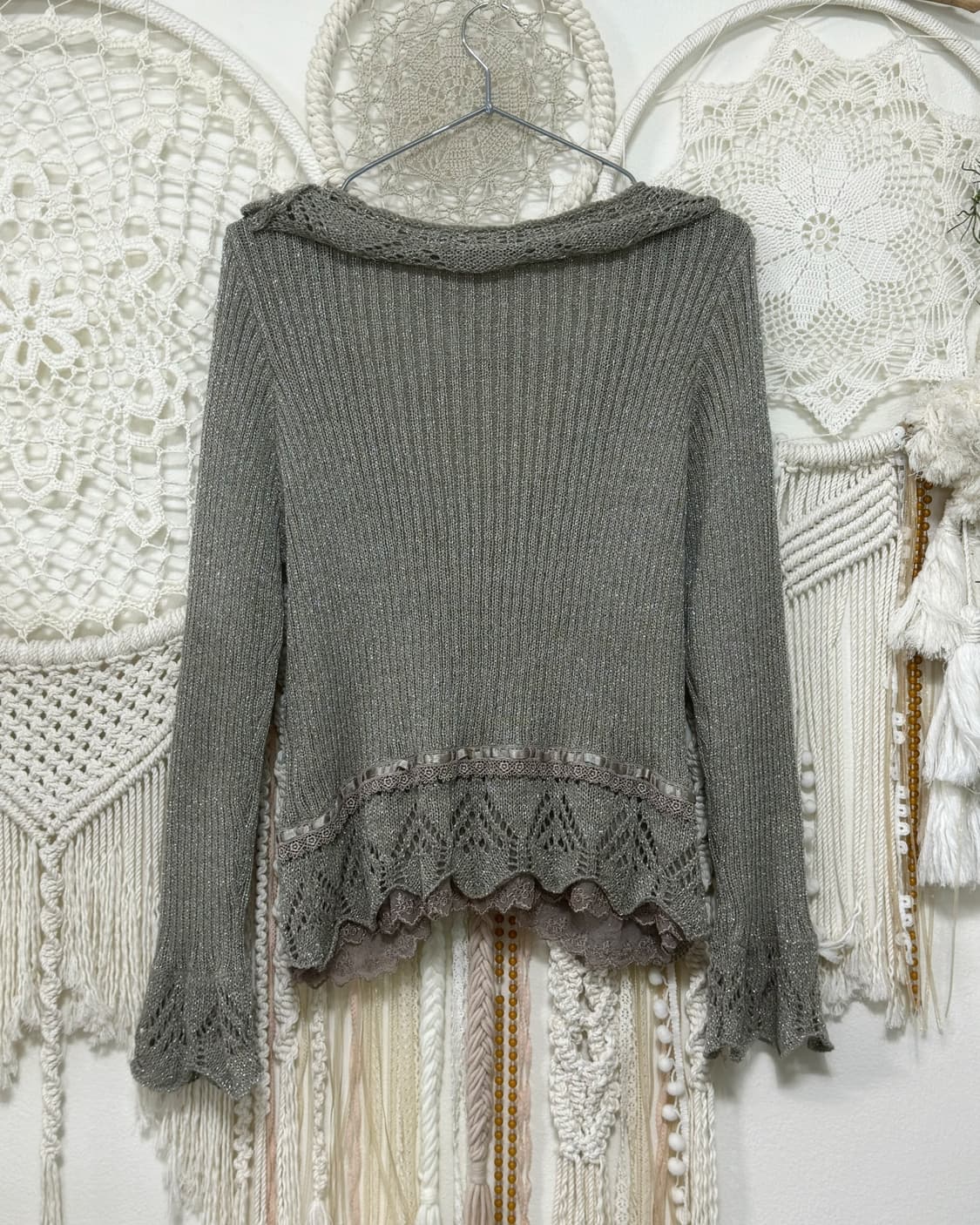 Axes Femme Gray Frill Lace Cardigan 상품이미지2