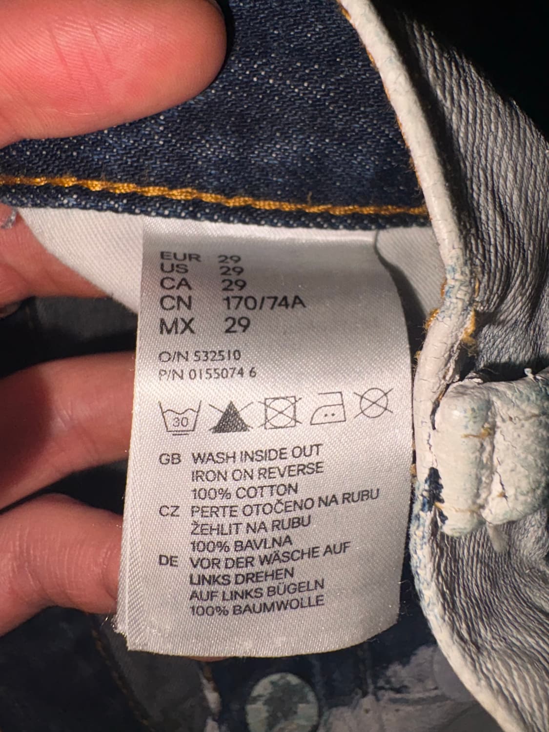 H&M 빈티지 페인팅진 29size 상품이미지2