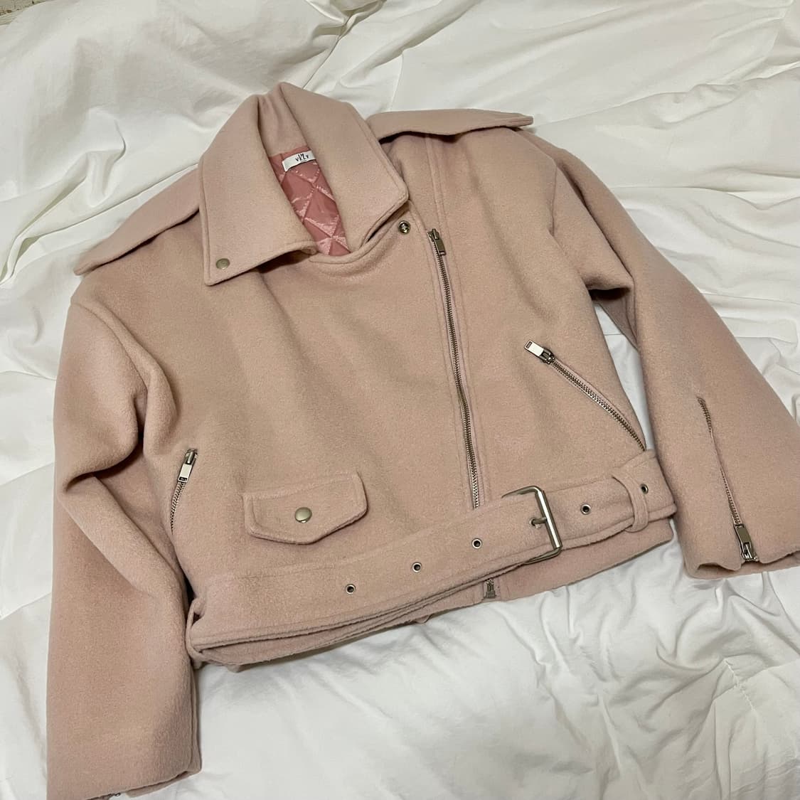 새상품 ) 임블리 핑크울라이더자켓 상품이미지4