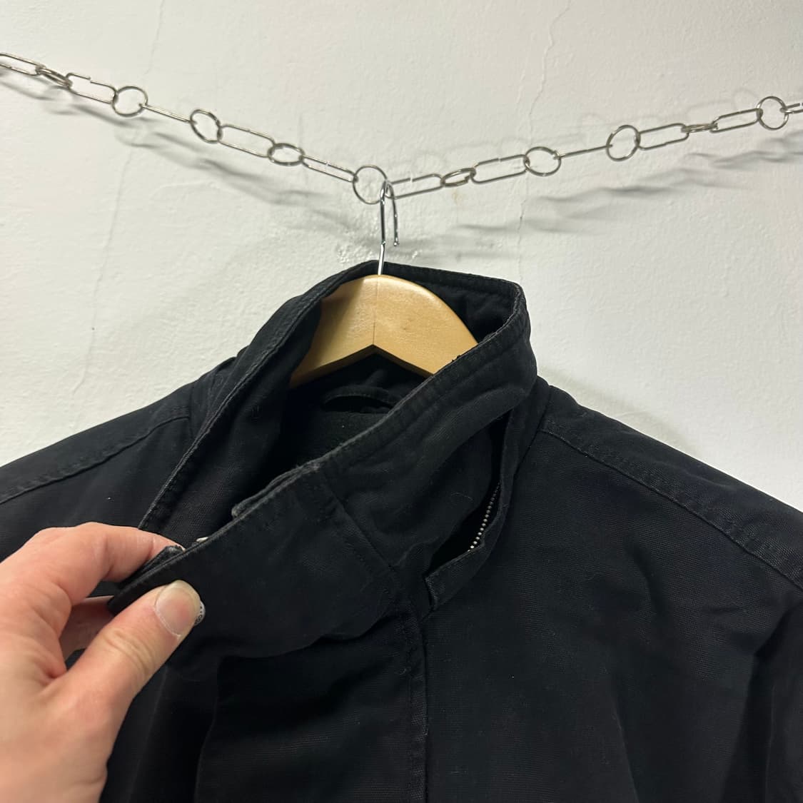 L-XL 폴로진스 블랙 오버핏 밑단스트링 암로고 야상점퍼 상품이미지6